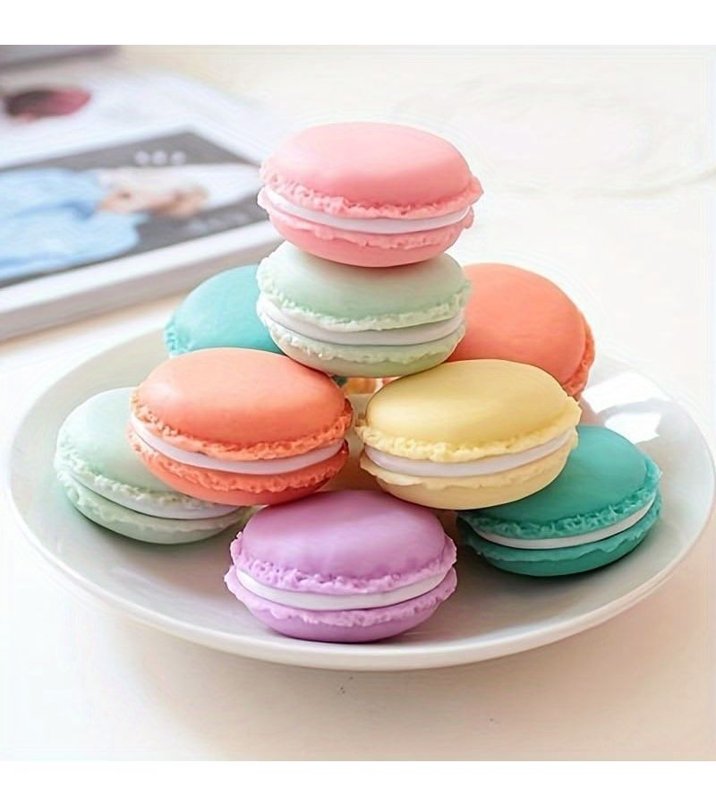 8 Pcs Macaron Shaped Plastic Storage Box With Padded Accessories Cute Travel Container - Image 4