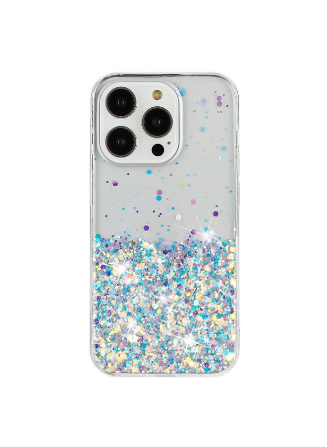 S-TOP Case For iPhone 14 Pro Max Transparent Frame Noctilucent Glitter Powder TPU Phone Case - Image 2