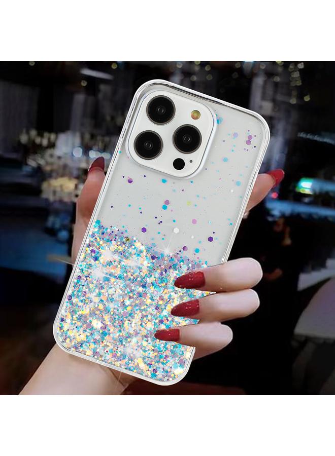 S-TOP Case For iPhone 14 Pro Max Transparent Frame Noctilucent Glitter Powder TPU Phone Case - Image 3