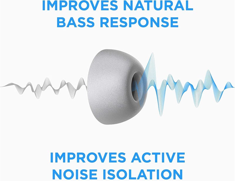 AutoLine Pro Foam Masters Memory Foam Ear Tips for AirPods Pro 3rd Gen Only | Comfortable | Secure | Better Noise Cancellation | Version 3.0 Replacement Buds, Gray - Medium - Image 5
