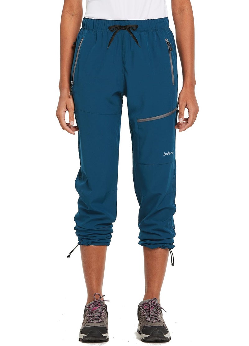 baleaf Women's Hiking Pants Quick Dry Water Resistant Lightweight Joggers Pant for All Seasons Elastic Waist Navy Blue Size M - Image 2
