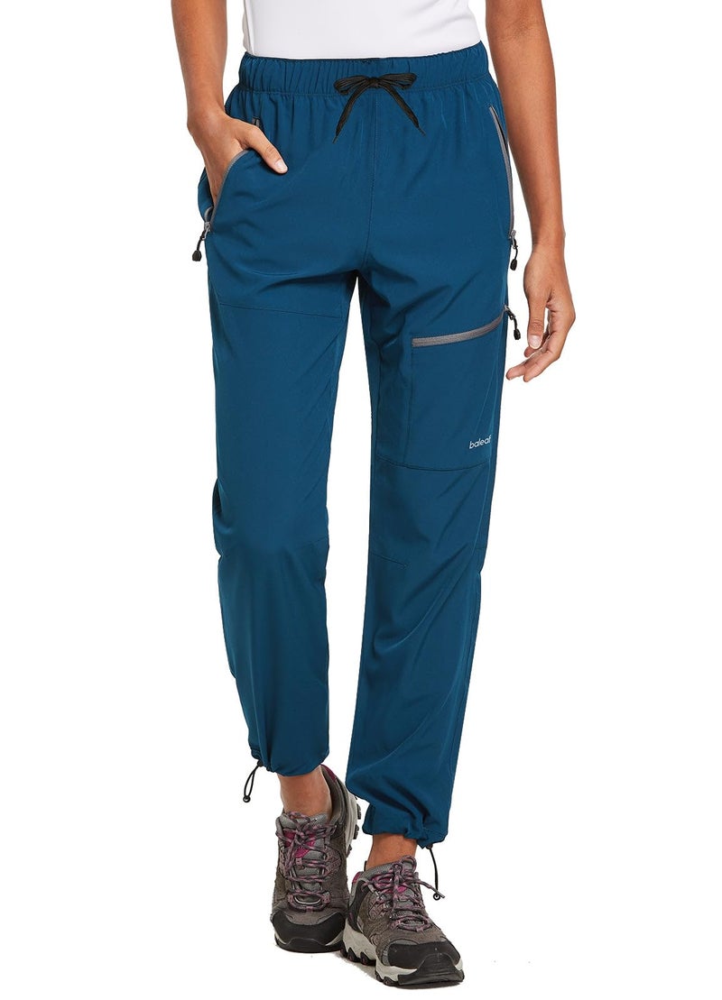 baleaf Women's Hiking Pants Quick Dry Water Resistant Lightweight Joggers Pant for All Seasons Elastic Waist Navy Blue Size M - Image 1