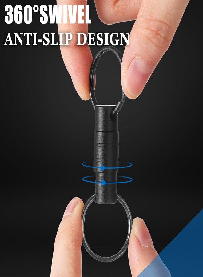 Yaocom حامل مفاتيح ياوكوم قطعتين قابلتين للفصل والفك السريع، مزود بـ 4 حلقات مفاتيح وحلقتين على شكل حرف D، مناسب للرجال والنساء - Image 3