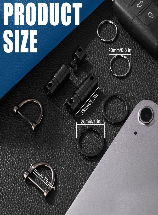 Yaocom حامل مفاتيح ياوكوم قطعتين قابلتين للفصل والفك السريع، مزود بـ 4 حلقات مفاتيح وحلقتين على شكل حرف D، مناسب للرجال والنساء - Image 5