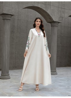 Madam Uniq Women's V-Neck Embroidered Tassel Robe Dress  - Image 4