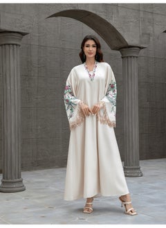Madam Uniq Women's V-Neck Embroidered Tassel Robe Dress  - Image 3