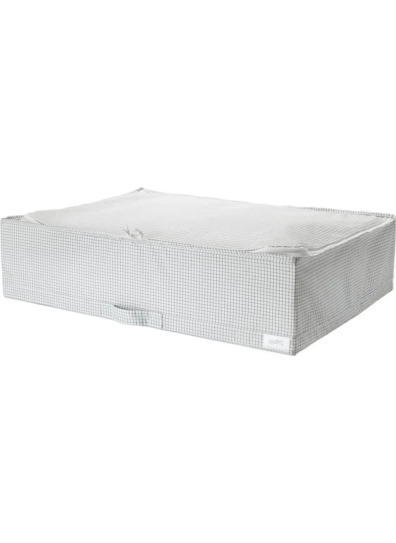 أيكيا Stuk Decorative White-Gray Square Patterned Storage Box, Storage Bag, 71X51X18 cm Stuk Square