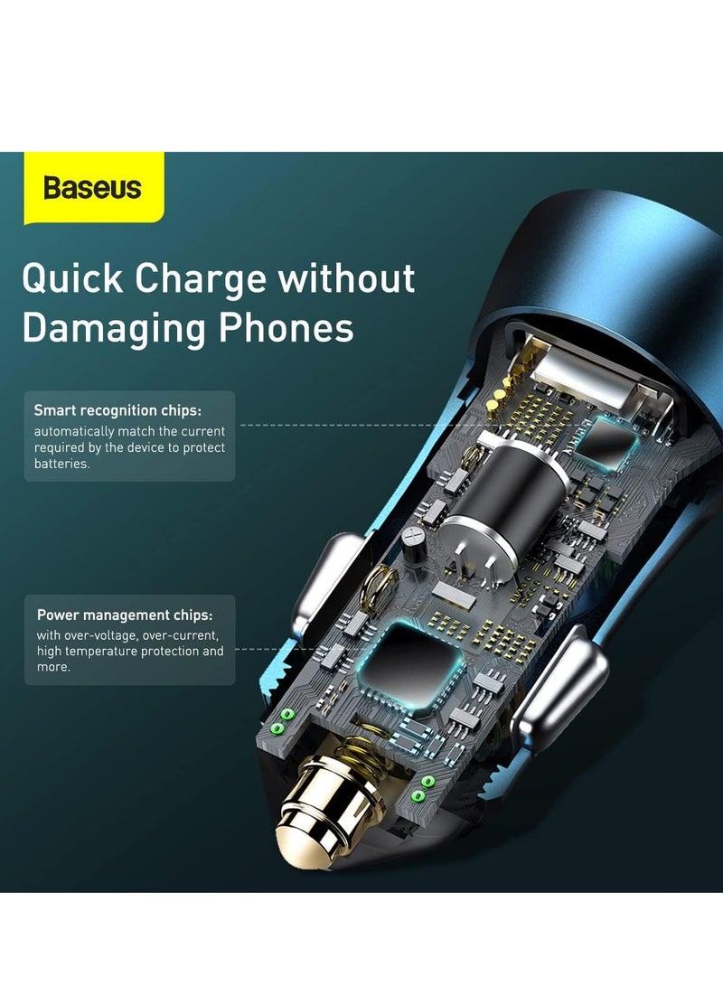 Baseus Car Charger 40W USB C Adaptor, PD 3.0 QC 4.0 Phone Fast Charging With Simple Wisdom Data Cable Type-C to Lightning Cable 1M Compatible for iPhone and...  - Image 3