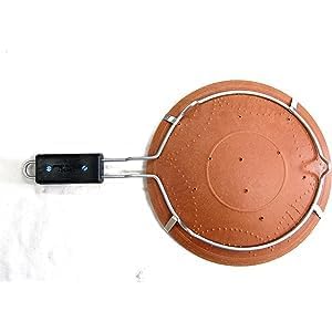 Mrittika Art G Tawas Clay Chapati Tawa,Mitti Cool Desi Terracotta Tawa with Stand (Pack of 2) - Image 2