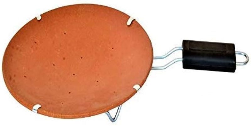 Mrittika Art G Tawas Clay Chapati Tawa,Mitti Cool Desi Terracotta Tawa with Stand (Pack of 2) - Image 1