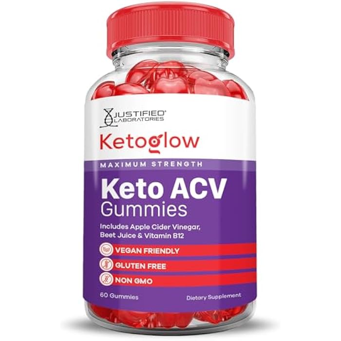 Justified Laboratories (2 Pack) Keto Glow Keto ACV Gummies Advanced Formula 1000MG Ketoglow Keto Gummies Apple Cider Vinegar Formulated with Pomegranate Beet Juice Powder B12 Vegan Non GMO 120 Gummys - Image 4