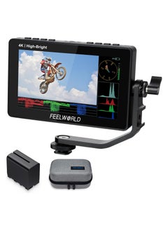 Feelworld FEELWORLD F5 Prox 5.5 Inch 1600nit High Bright DSLR Camera Field Monitor with F970 Battery 6600mAh and Bag, Touchscreen Waveform LUT External Install and Power Kit 1920x1080 HDMI in Out Type-c Input  - Image 1