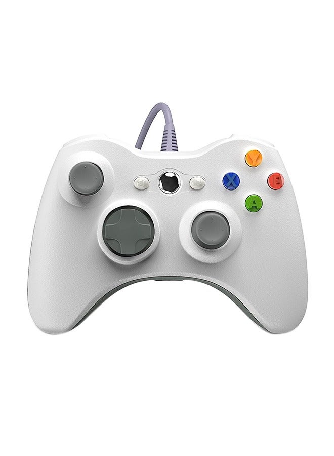 Wired Controller for Xbox 360, Game Controller for 360 with Dual-Vibration Turbo Compatible with Xbox 360/360 Slim and PC Windows 7,8,10,11 (White) - Image 1