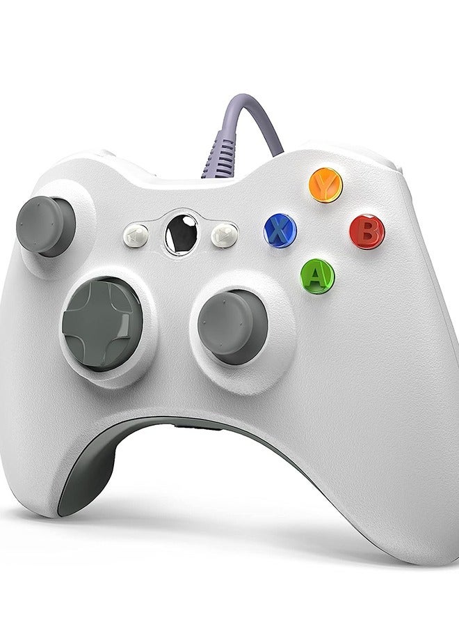 Wired Controller for Xbox 360, Game Controller for 360 with Dual-Vibration Turbo Compatible with Xbox 360/360 Slim and PC Windows 7,8,10,11 (White) - Image 2