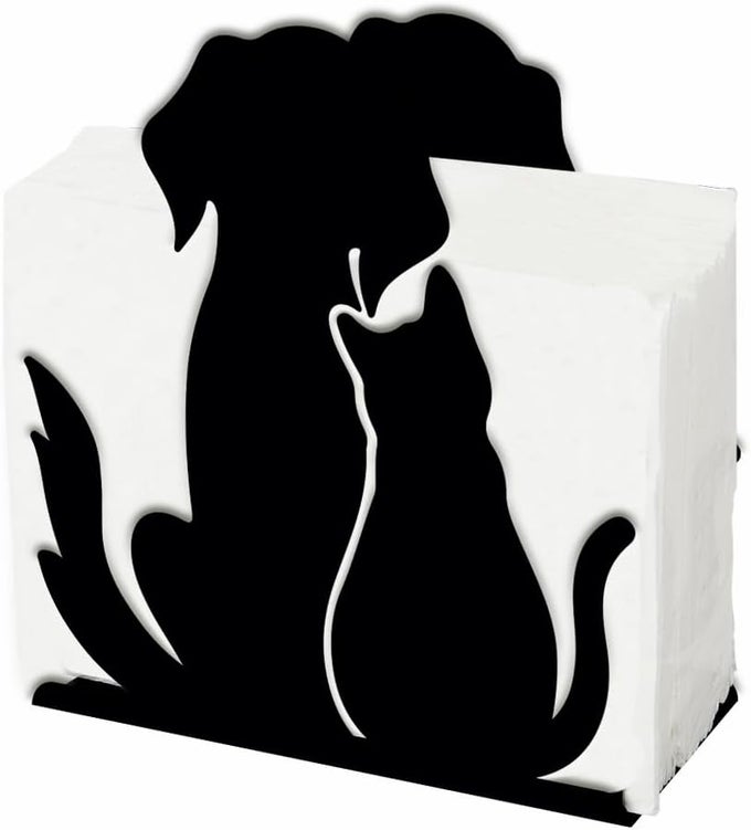 ANIMAL NAPKIN HOLDER FOR TABLES DOGS AND CAT METAL NAPKIN DISPENSER FOR KITCHEN VINTAGE TABLETOP TISSUE STAND RUSTIC CLOTH NAPKINS HOLDERS FOR FARMHOUSE RESTAURANTS HOTEL HOME PARTY DECOR
