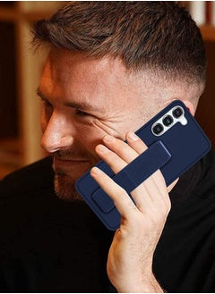 CATANES Samsung Galaxy S23 Plus Grip Case Magnetic Kickstand Cover with Foldable Hand Strap Dark Blue  - Image 3