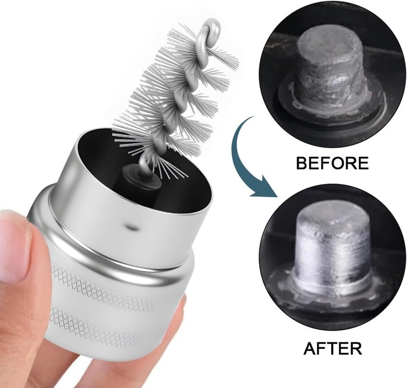 STHIRA ® 2Pcs Battery Terminal and Post Cleaner Wire Brush ToolStainless Steel Wire Brush Cleaning Tool, Vehicle Battery Cleaning Brush, Remove Dirt, Debris, and Rust - Image 5