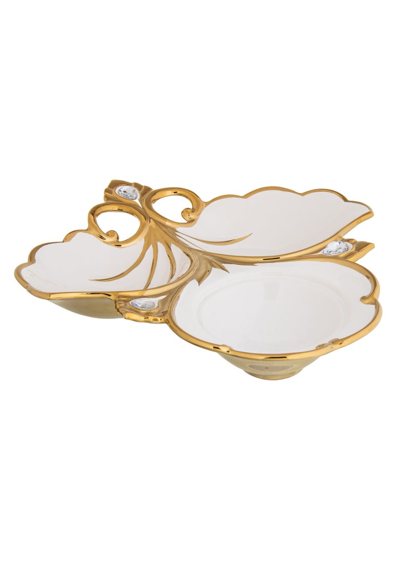 Hic porcelain dessert serving dish with gold line color  - Image 1