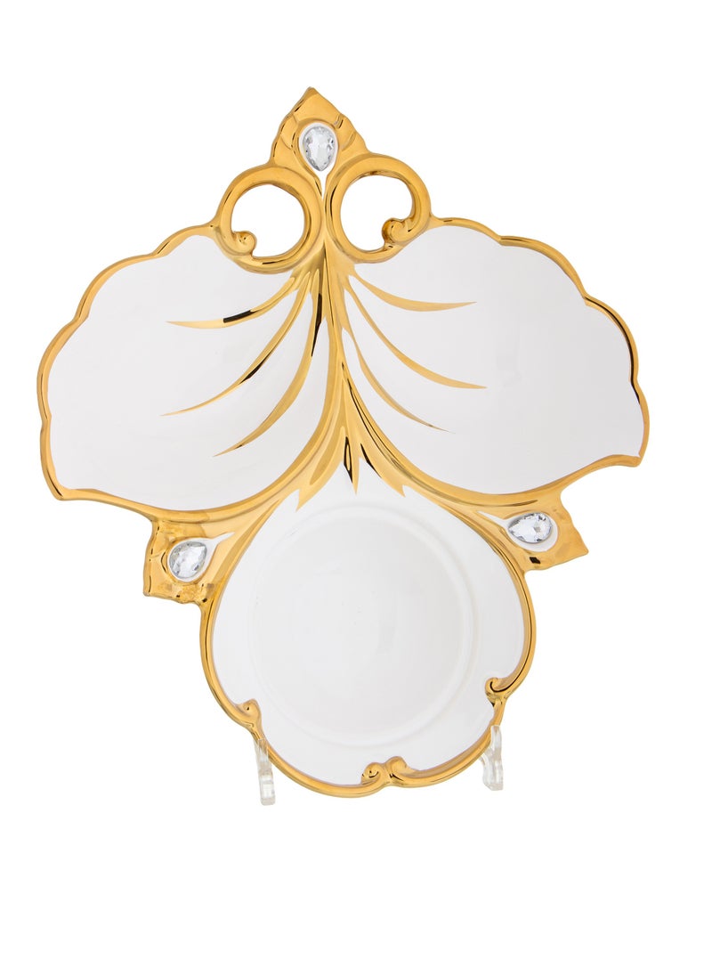 Hic porcelain dessert serving dish with gold line color  - Image 2