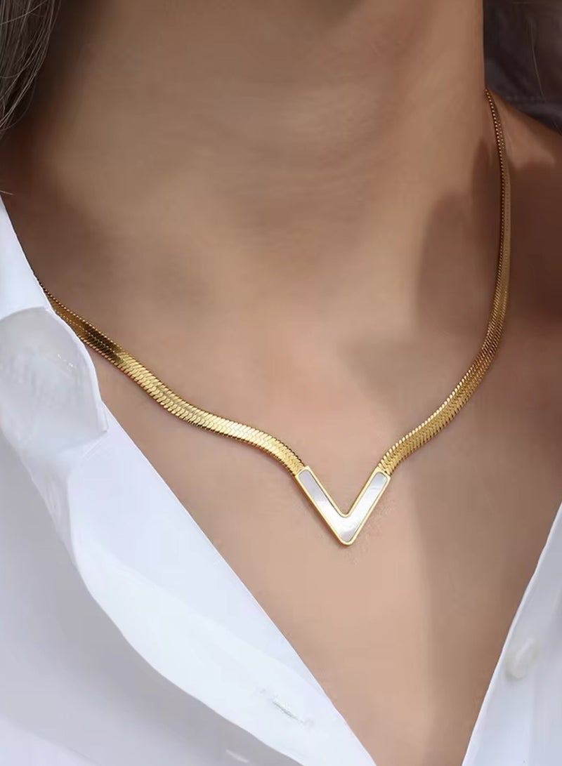 إيكوال سلسال نسائي أنيق من الاستانلس ستيل مطلي باللون الذهبي - Image 1