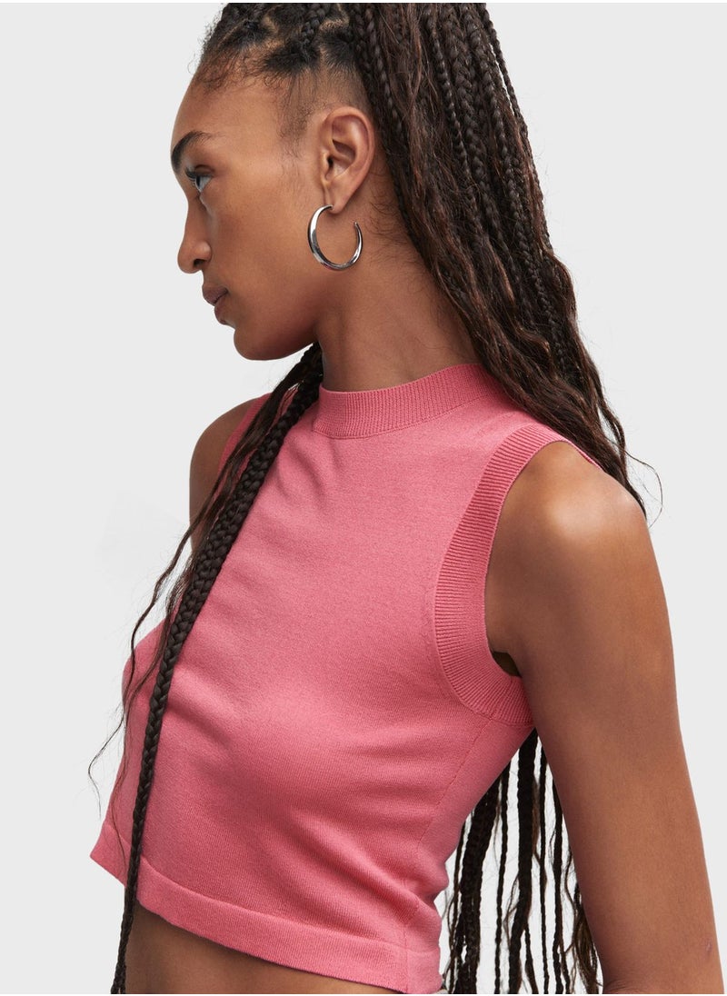 MANGO - Round Neck Crop Top - Image 1