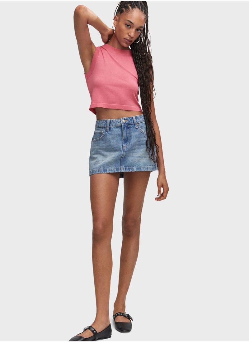MANGO - Round Neck Crop Top - Image 1