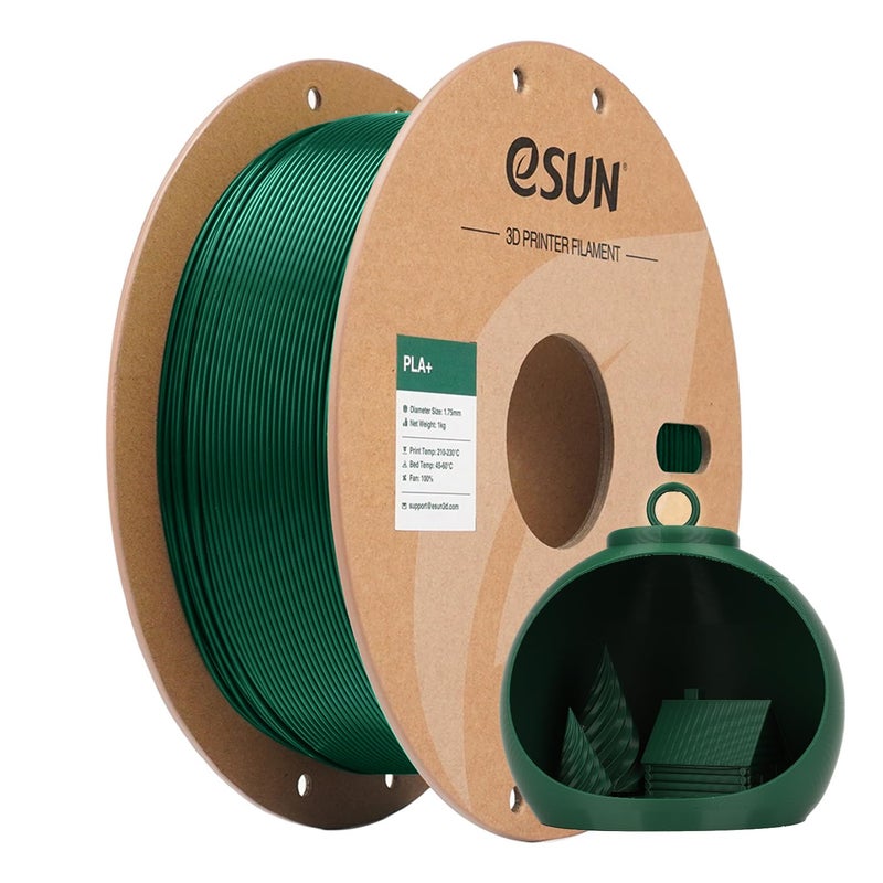 eSUN PLA+ Filament 1.75mm 1KG, 3D Printer Filament Dimensional Accuracy +/- 0.03mm, 1kg Cardboard Spool(2.2lbs) 3D Printing Filament, Fits for Most FDM 3D Printers(Pine Green) - Image 1