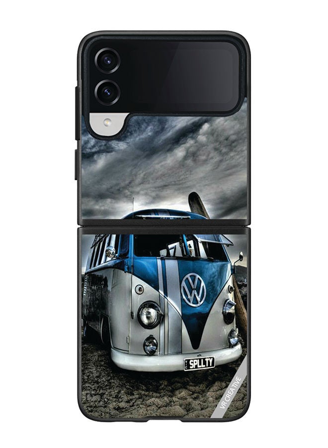 VR CREATIVE Protective Case Cover For Samsung Galaxy Z Flip4 Mini Bus Design Multicolour - Image 1