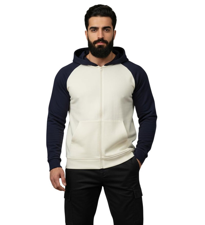 Celary Men's Colorblock Hoodie||Zip-Up Sweatshirt with Pockets ||Casual Cotton Blend Jacket for Men || Hoodie for Mens - Image 1