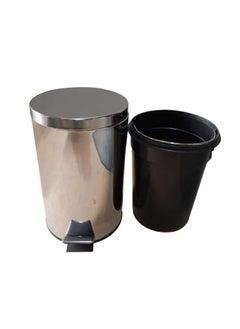 LACOT GENERAL TRADING LLC Ecoline 12 Litter Stainless Steel Classic Round Pedal Trash Can  - Image 2