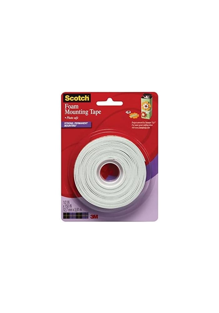 Scotch Permanent Foam Mounting Tape, 12.7mm x 3.8m, Strong Adhesive for Crafting and Household Use - Image 4