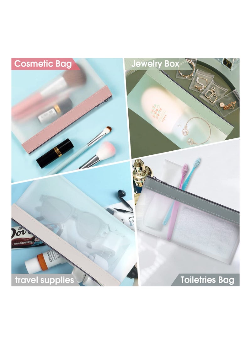 SYOSI - 4 Pcs Pencil Case, Makeup Bag for Girls Women Pencil Storage Pouch, Clear Pencil Pouches, Zipper Pen Case Bag, Office College School Gift for adults Teen Girl Boy - Image 1