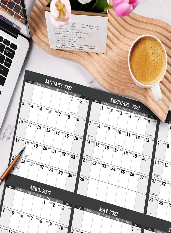 Artfan 2027 Calendar - 2027 Yearly Wall Calendar, Jan.2027 - Dec.2027, Yearly Wall Calendar 2027, 34.8" x 22.8"(open), Round Stickers, Vertical - Grey - Image 5