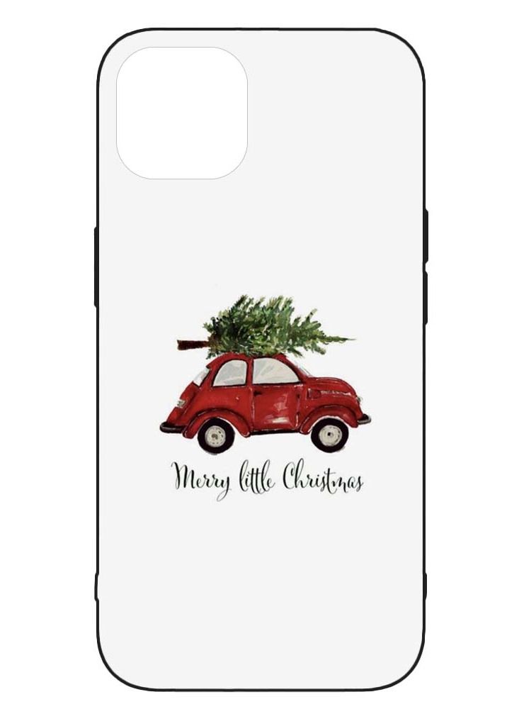 Service Zone Protective Printed Mobile Cover Merry Christmas With Xmas Tree On Car For Apple iPhone 13 Mini  - Image 1