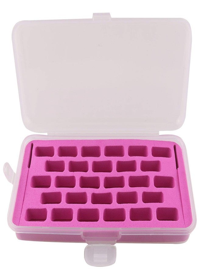 JCBIZ 28 Grid Bobbin Storage Box 179x89x32mm Pink Sewing Thread Organizer Holder Storage Case for Sewing Bobbin, Threads and Spools - Image 1