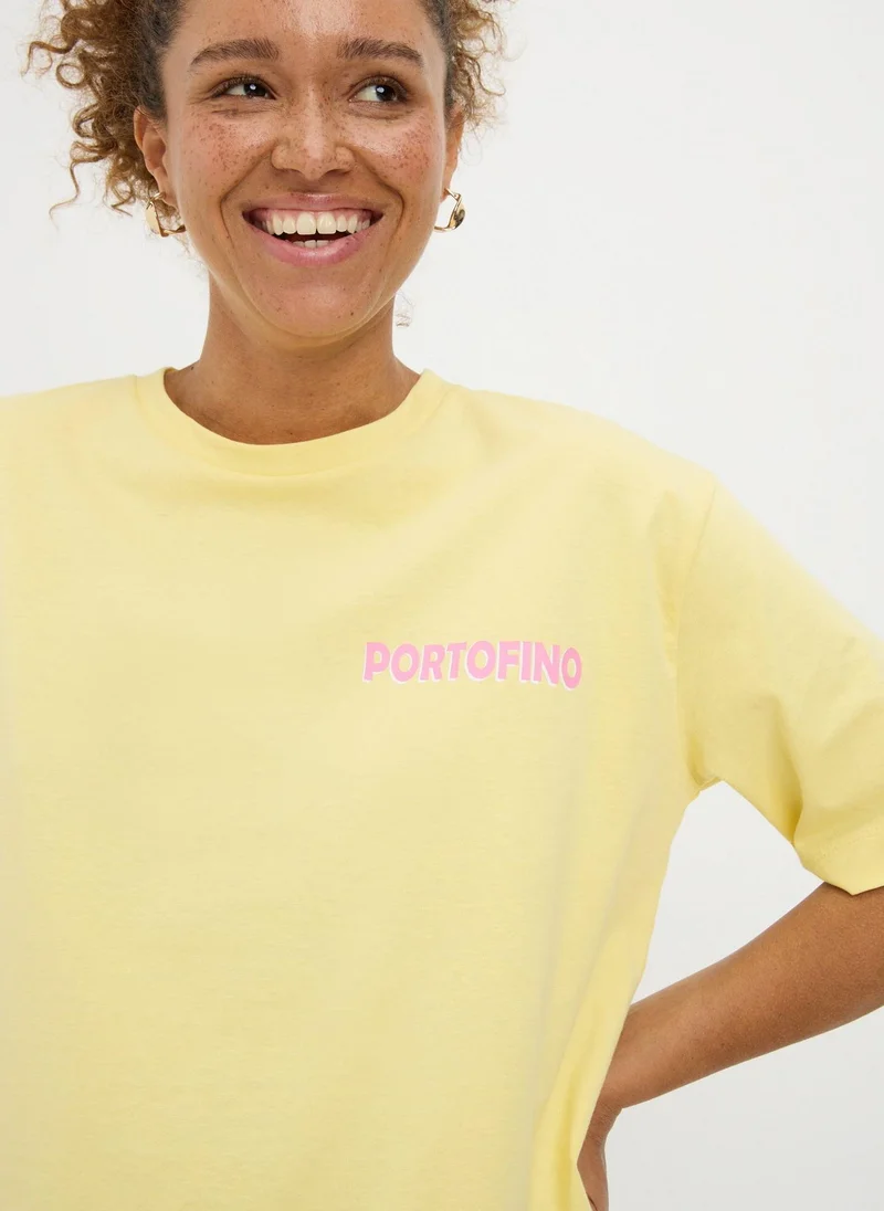 ماتلان Yellow Portofino Oversized T-Shirt