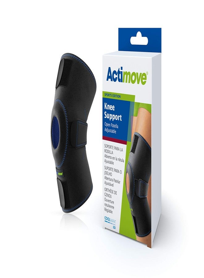 Actimove Sports Edition Knee Support Open Patella with COOLMAX AIR Technology - Sleeve for Pain Management - For Strains, Sprains & Swelling - Left/Right Wear - Black, Universal - Image 1