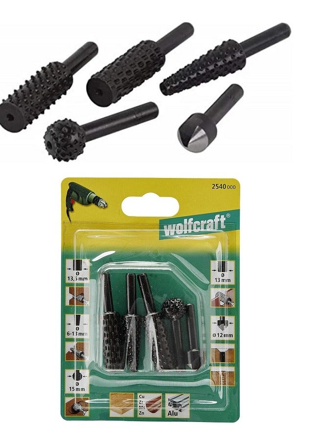 Wolfcraft Rasp and Countersink Set, 5 Pcs - Image 1