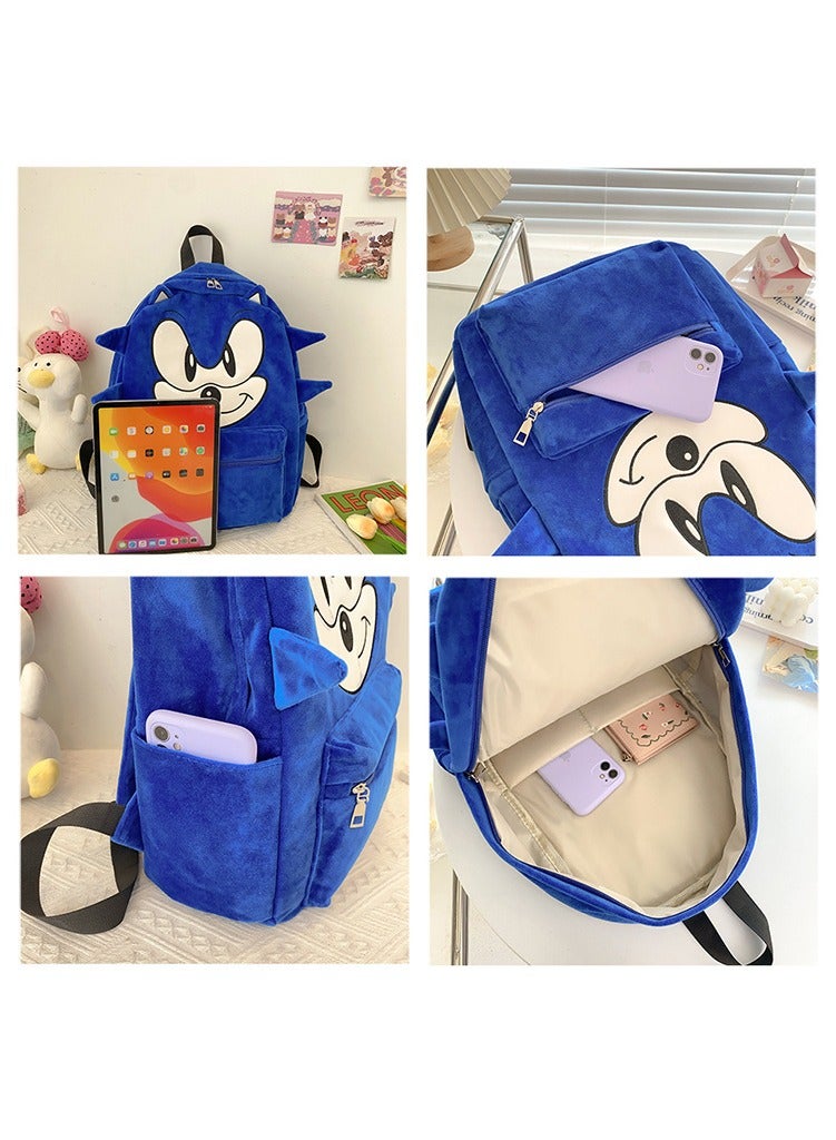 Sonic Cartoon Personalized Travel Backpack Men and Women Large Capacity Backpack High School College Student Backpack 43*30*14CM Plush - Image 3