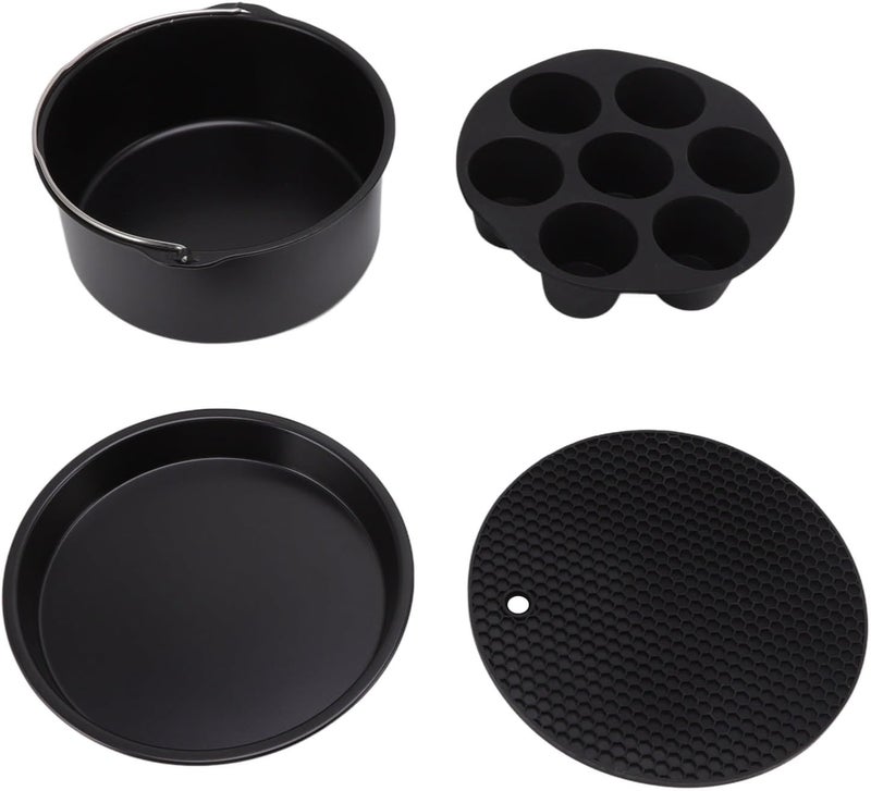 Stainless Steel Air Fryer Pans Set, Heatproof Non - Stick Baking Tray Set with Cake Mold and Grill Racks, Easy - Clean Accessories for Cosori Air Fryers (20cm) - Image 3