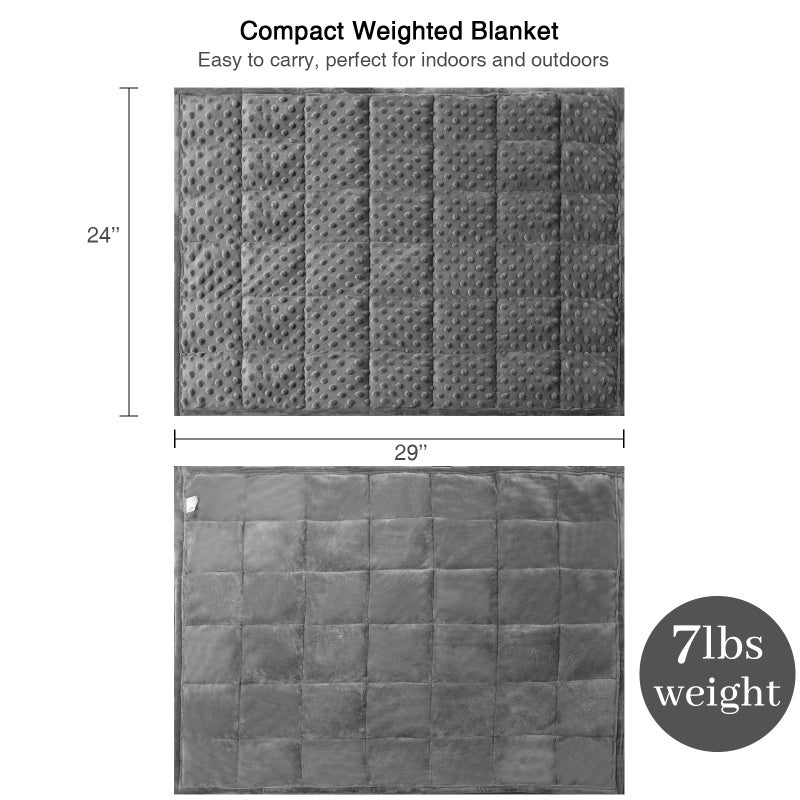 Alomidds Weighted Blanket 7lbs for Adults  Cozy Luxury Breathable Weighted Lap Blanket  Small Weighted Blanket for Travel  Relaxation  Sleeping  Calming  Grey  29"" x 24"" - Image 3