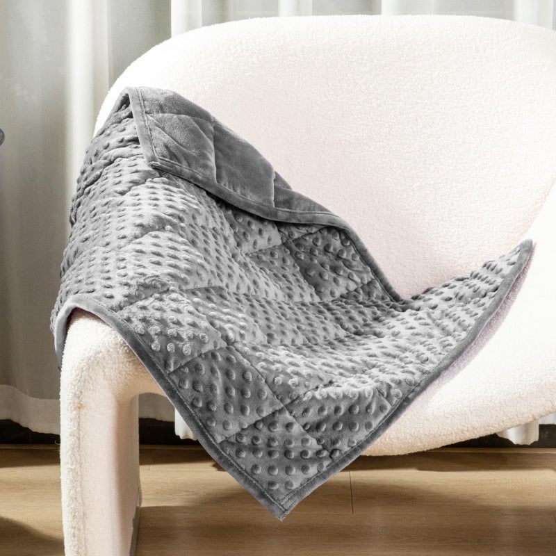 Alomidds Weighted Blanket 7lbs for Adults  Cozy Luxury Breathable Weighted Lap Blanket  Small Weighted Blanket for Travel  Relaxation  Sleeping  Calming  Grey  29"" x 24"" - Image 1