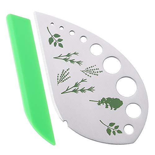 Leen4You Herb Stripper Herbs Cutter Scissors Stainless Steel Leaf Remover Stripping Tool Vegetable Kitchen Gadget Tool with Protective Holder - Image 3