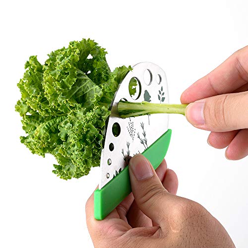 Leen4You Herb Stripper Herbs Cutter Scissors Stainless Steel Leaf Remover Stripping Tool Vegetable Kitchen Gadget Tool with Protective Holder - Image 2