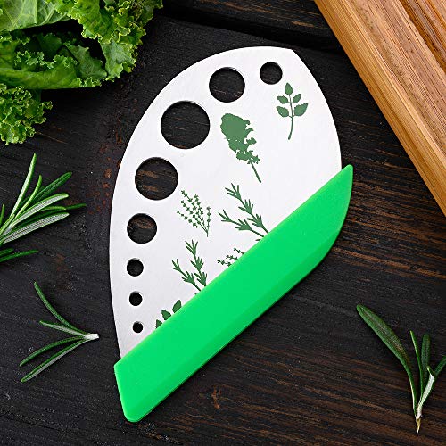 Leen4You Herb Stripper Herbs Cutter Scissors Stainless Steel Leaf Remover Stripping Tool Vegetable Kitchen Gadget Tool with Protective Holder - Image 5