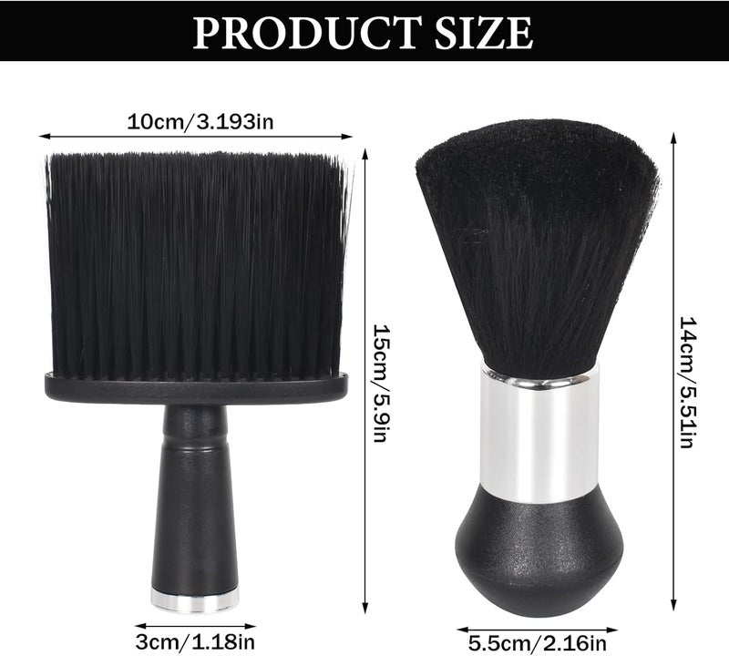 YILANJIN 2 Pieces Barber Neck Brush, Hairdressing Brush Neck Brushes, Barber Neck duster Brush, Barber Cleaning Hair Brush, Soft Barber Brush for Salon Hairdressers Hair Cutting - Black - Image 2