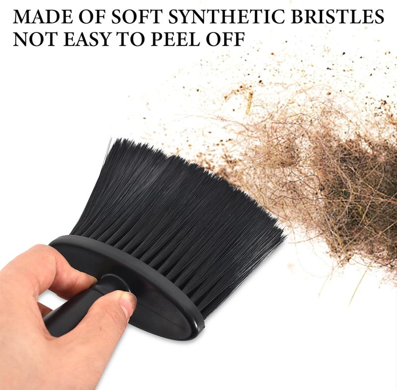 YILANJIN 2 Pieces Barber Neck Brush, Hairdressing Brush Neck Brushes, Barber Neck duster Brush, Barber Cleaning Hair Brush, Soft Barber Brush for Salon Hairdressers Hair Cutting - Black - Image 3