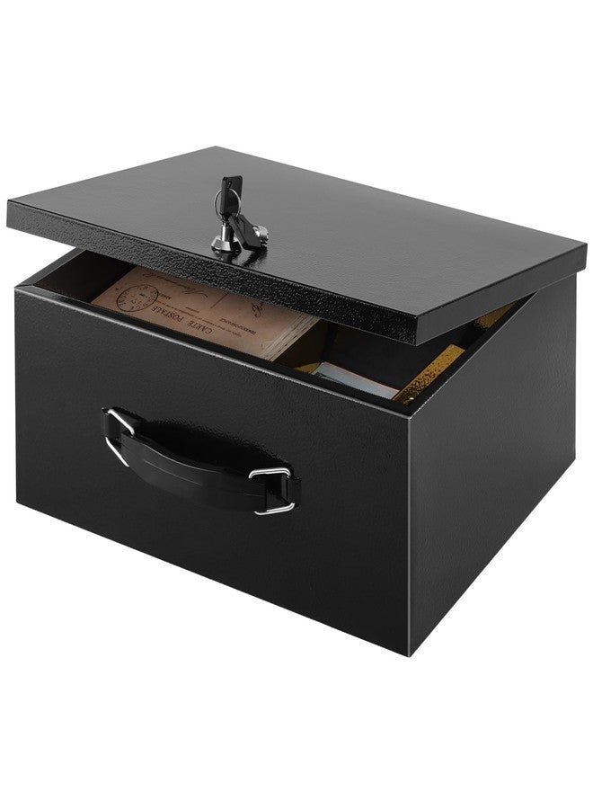 xydled Fire Resistant Safe Fire Safe Box with Key Lock for Home Office Security Storage for Valuables Documents,13.2"x 11"x 5.1" Inch,Black - Image 1