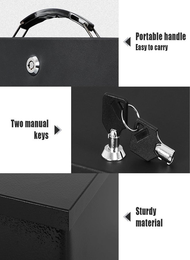 xydled Fire Resistant Safe Fire Safe Box with Key Lock for Home Office Security Storage for Valuables Documents,13.2"x 11"x 5.1" Inch,Black - Image 4