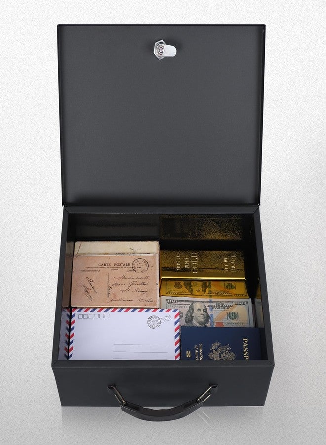 xydled Fire Resistant Safe Fire Safe Box with Key Lock for Home Office Security Storage for Valuables Documents,13.2"x 11"x 5.1" Inch,Black - Image 5
